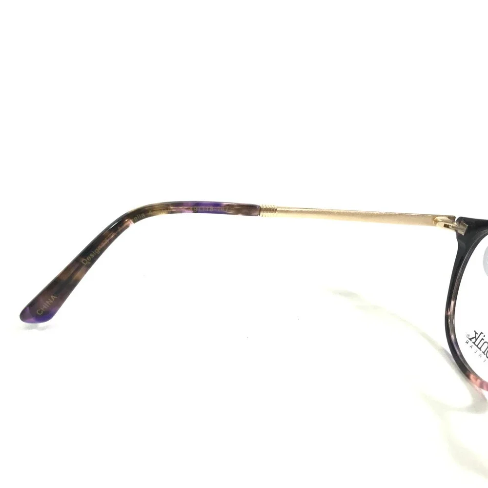 Iconik Eyeglasses Frames Ashley C3 Purple Tortoise Gold Round Full Rim 49-18-147